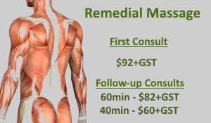 remedial massage consult fee